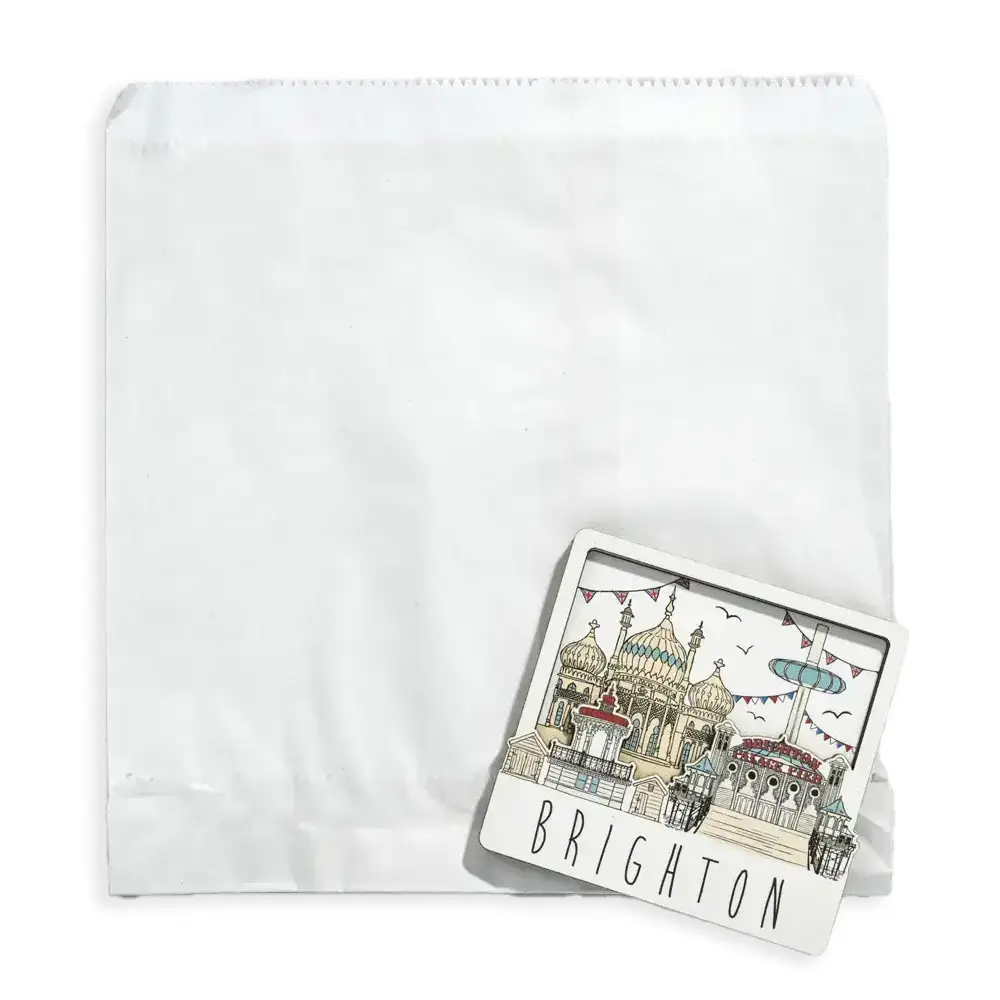 6" X 6" White Sulphite Paper Bags 15cm X 15cm Only £6.70