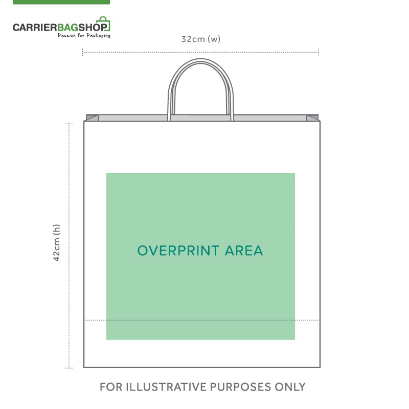 Dark Green Printed Paper Carrier Bags with Twisted Handles
