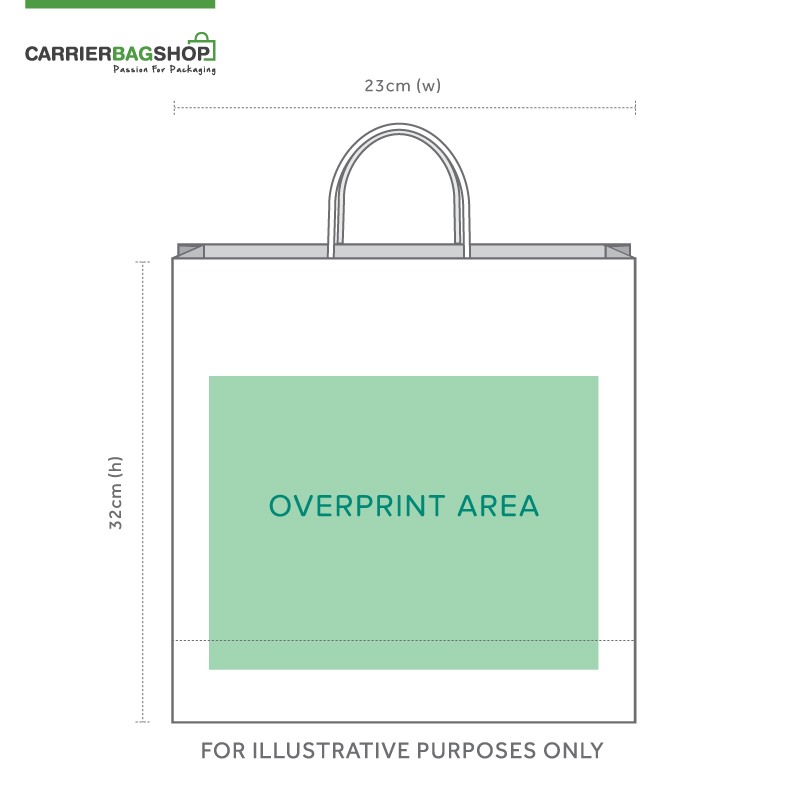 Orange Printed Paper Carrier Bags with Twisted Handles