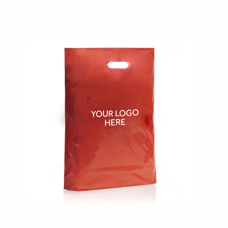 Red Printed Varigauge Plastic Carrier Bags