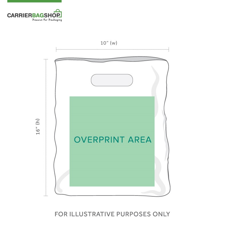 Navy Blue Printed Varigauge Plastic Carrier Bags