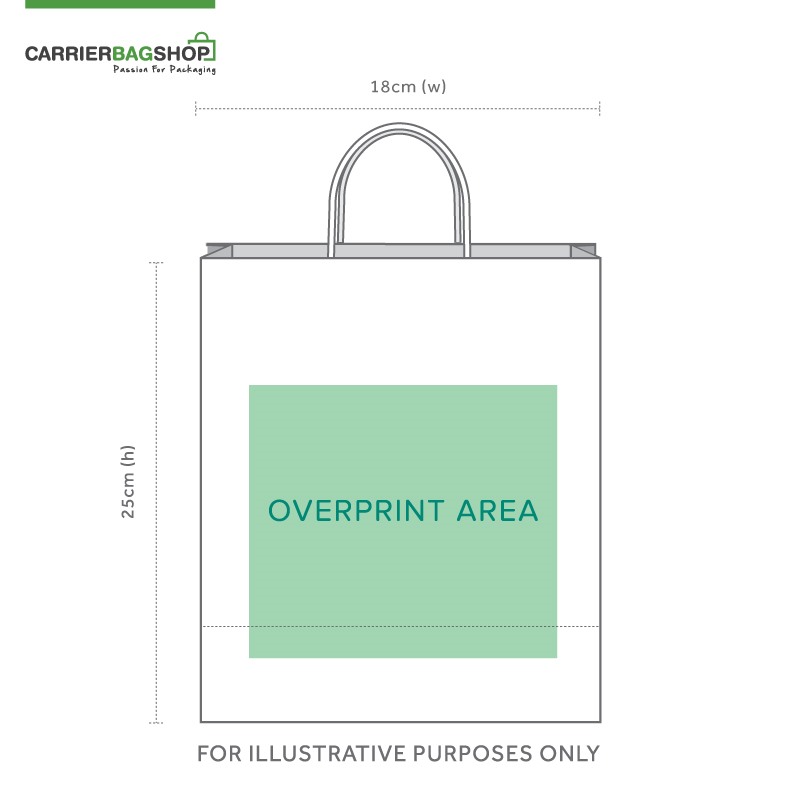 Dark Green Printed Paper Carrier Bags with Twisted Handles
